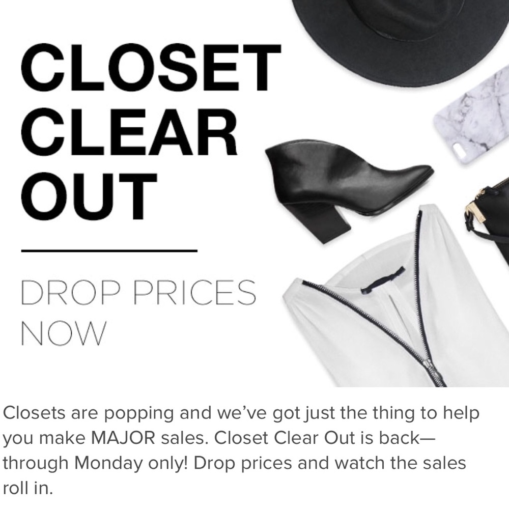 CLOSET CLEAR OUT SHIPPING DISCOUNT NOTIFICATION
